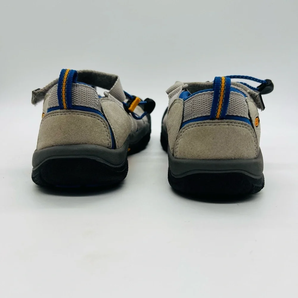 KEEN Newport H2 Boys Closed Toe Hybrid Sandals – Gray with Blue Accents Size 4